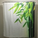 Bamboo Family Bathroom Shower Curtain Simple Polyester Ring Pull Easy To Install