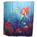Underwater Mermaid Family Bathroom Shower Curtain Simple Polyester Ring Pull