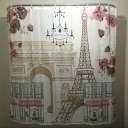 Comic Tower Family Bathroom Shower Curtain Simple Polyester Ring Pull Easy
