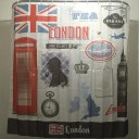 Booth Big Ben Clock Family Bathroom Shower Curtain Simple Polyester Ring Pull