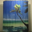 Shower Curtain Sea Sky Palm Scenery Bathroom Waterproof Polyester Bathroom