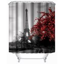The Eiffel Tower Family Bathroom Shower Curtain Simple Polyester 12pcs Ring Pull