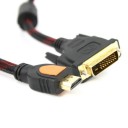 5ft Gold 24+1 DVI-D Male to HDMI Male Cable for HDTV HD