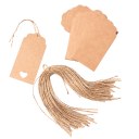 50x Brown Kraft Paper Hang Tags Wedding Party Favor Punch Label Price Gift Cards
