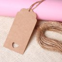 50x Brown Kraft Paper Hang Tags Wedding Party Favor Punch Label Price Gift Cards