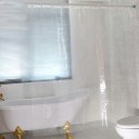 Waterproof Transparent Clear White Shower Curtain 100% PEVA Bath Shower Bathroom