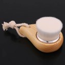 Soft Mild Fiber Facial Face Deep Cleansing Clean Wash with wooden Brush Hold