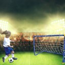 Portable Mini Football Soccer Goal Post Net Set Pump Indoor Outdooor Kids Toy