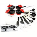 Child Pretend Education Learn Kitchen Cookware Play Kid Toy Pot Pan Knife 13pcs