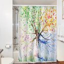Colorful Tree Four Seasons Polyester Waterproof Shower Curtain Bathroom Decor