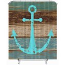 Hot Nautical Anchor Rustic Wood Shower Curtain Polyester Waterproof Mildewproof