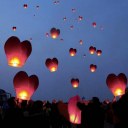 10pcs Heart Shape Chinese Lanterns Paper Sky Fire Lamp For Wish Wedding Party