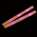 30PCS Light-Up Foam Sticks LED Rally Rave Cheer Tube Soft Glow Wands pink color