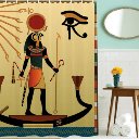 Ancient God Sun Egyptian Faith Cultural Art Polyester Waterproof Shower Curtain