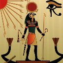 Ancient God Sun Egyptian Faith Cultural Art Polyester Waterproof Shower Curtain