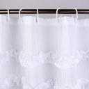 Fashion Bathroom Waterproof Pure White Lace Shower Curtain Polyester Material