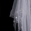 Handmade beaded White Beads Pearl White Color 2T Wedding Bridal Veil with Comb