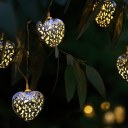 20x Metal Moroccan Heart LED Fairy String Lights Warm White Garden Lighting 240v