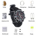 16 in 1 Water Resistant Survival Tactical Emergency Watch Compass Hiking Camping