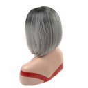 Fashion Wig Grey Ombre Wigs Short Straight Synthetic Hair Full Wig for Women