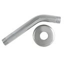 Brass 5.5 Inch Long Bright Chrome Wall Mount Extension Shower Arm with Flange