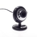 Computer camera, with 6 Lamps Microphone clip-on base Black