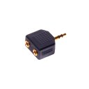 3.5mm interfaces to RCA Male Adapter 2F gold plated connector black