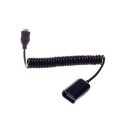 USB AF to micro USB spring cable Black