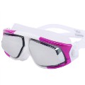 Optical Corrective Swimming Goggles Nearsighted Large Frame Goggles White+Purple  -5.0