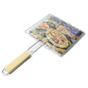 Outdoor Barbecue Tool Fish Grilling Basket Chromeplate Steel Bar Fish Grilling Basket