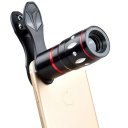 4 in 1 Phone Camera Lens Kit Fish Eye Lens/Wide Angle Lens /Macro Lens/Telephoto Lens Black