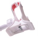 Universal phone holder,Double Clips, Mobile hose bracket , wideth within 9cm ,ABS+PVC, White