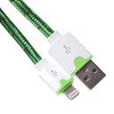 IOS iPhone Data Cable Nylon Woven Cable Golden Edge For iPhone5/6/6S 3m Green