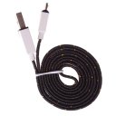 Android Phones Data Cable Nylon Woven Cable Golden Edge Micro USB Port 1m Black