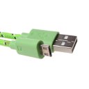 Android Phones Data Cable Nylon Woven Cable Micro USB Port 3m Green