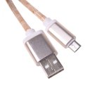 Android Phone Artificial Leather Stitching Data Cable 2A 1m Camel