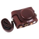 Leather Protective Camera Case for  Camera Shoulder Bag Brown