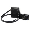 Leather Protective Camera Case for Sony RX100III/RX100M3 Camera Shoulder Bag Black