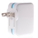 Protable Travel Power Charger Adapter 3Y-131 American Standard BS 5V1A+1A Dual USB White with Blue