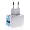 Protable Travel Power Charger Adapter 30-130 European Standard VDE 5V 1A USB White with Blue