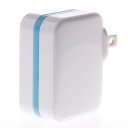 Protable Travel Power Charger Adapter 3M-130 US Standard 5V 1A USB White with Blue