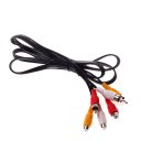 3.5mm interface male to 2*RCA, Gold-plated audio cable 1.5 meter black