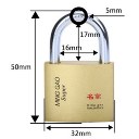 32mm Wide Iron Padlock Security Lock