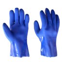 Industrial Labor Protection Gloves Oil Resistant Anti Slip PVC Coated Gloves Blue