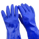 Industrial Labor Protection Gloves Oil Resistant Anti Slip PVC Coated Gloves Blue
