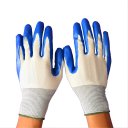 Butyronitrile Nylon Coating Labor Protection Dipping Gloves Blue