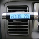 Car Use Air Outlet Thermometer and Electronic Clock LED Display Back Light  Blue