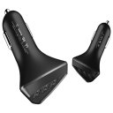 Car Use Charger Three Port USB Charger Black