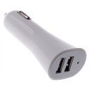 7-078 Dual USB Plug Car Power Charger 5V1A+1A White