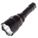 T6 Flashlight Outdoor Strong Light Flashlight  Rubber Cup Highlight Blasting Flash Black